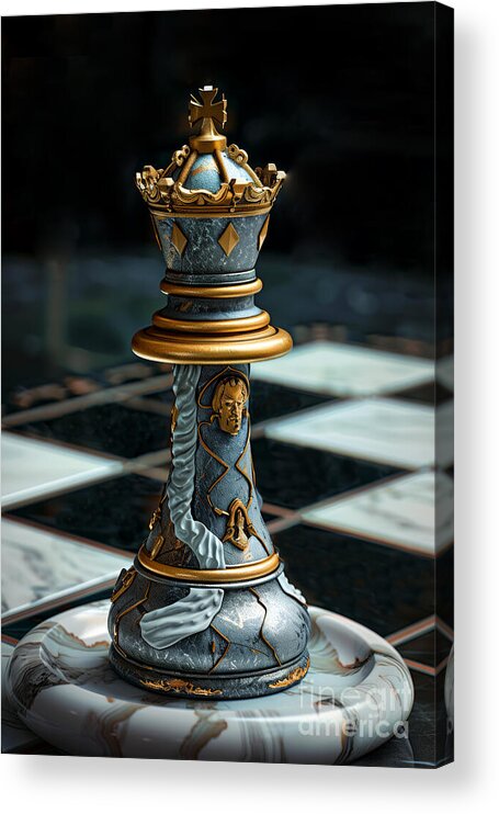 King Acrylic Print featuring the digital art Chess King Series 03012024a by Carlos Diaz
