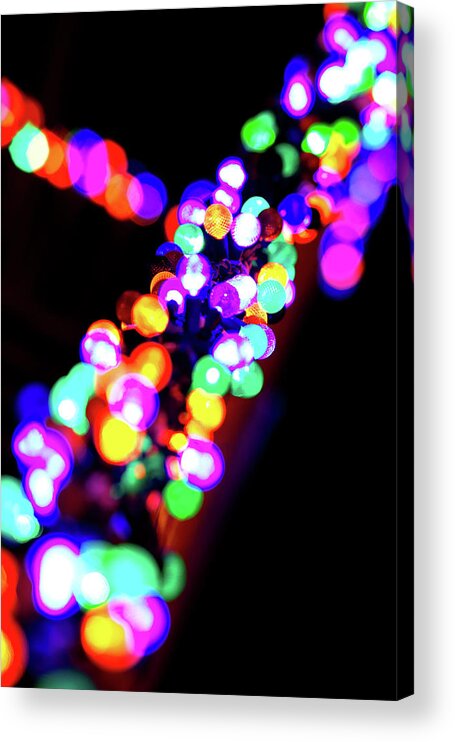 Christmas Lights Acrylic Print featuring the photograph Christmas Lights Abstract by Rich S