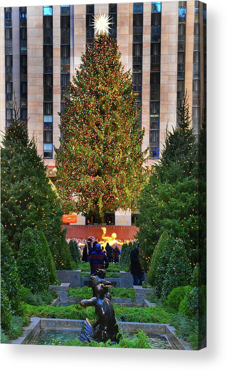 Christmas Acrylic Print featuring the photograph Christmas Tree, New York City by Jerry Griffin