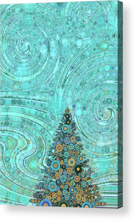 Christmas Tree Acrylic Print featuring the digital art Blue Christmas by Peggy Collins