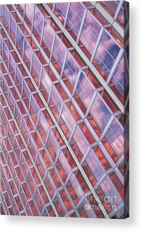 Cities Acrylic Print featuring the photograph cities photography - Blue Skies Red Skies by Sharon Hudson