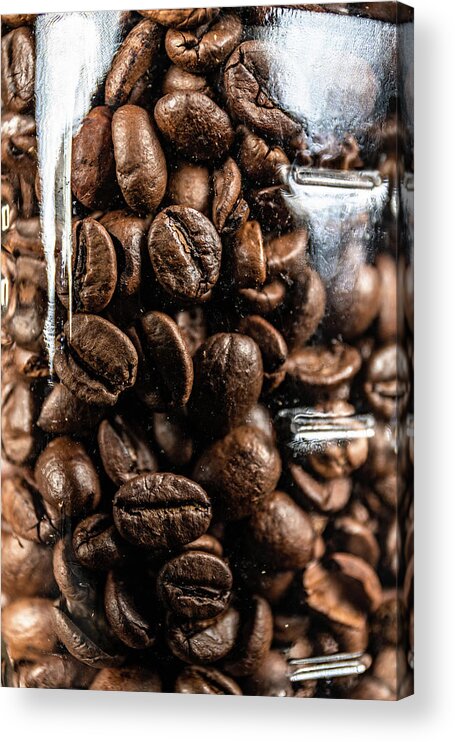 Mason Jar Acrylic Print featuring the photograph Coffee Beans no. 1 by Bruce Davis