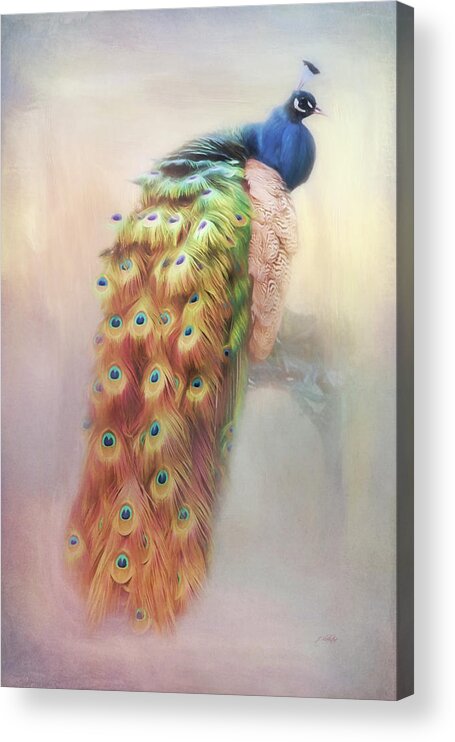 Color Of My Love Acrylic Print featuring the photograph Color Of My Love - Peacock Art by Jordan Blackstone