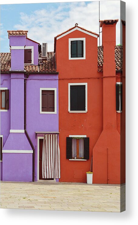Burano Acrylic Print featuring the photograph Colors of Burano Italy No. 7 by Melanie Alexandra Price