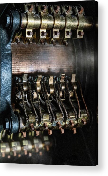 Electromechanical Acrylic Print featuring the photograph Contact brushes of a rotor by Micah Offman
