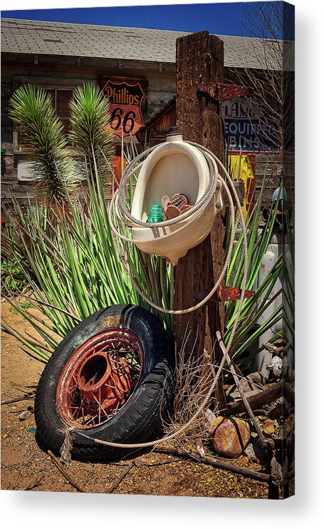 Rt 66 Acrylic Print featuring the photograph Cowboy Toilet by Jack and Darnell Est