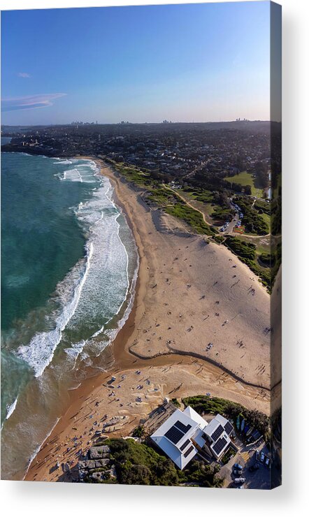 Summer Acrylic Print featuring the photograph Curl Curl Beach Panorama No 3 by Andre Petrov