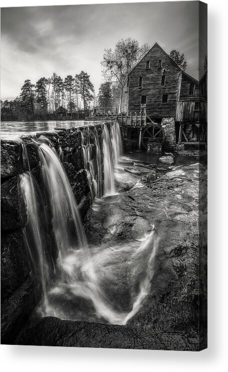 Yates Acrylic Print featuring the photograph Dam At Yates Mill by Owen Weber