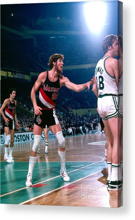 Nba Pro Basketball Acrylic Print featuring the photograph Dave Cowens and Bill Walton by Dick Raphael