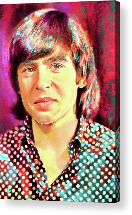 The Monkees Acrylic Print featuring the mixed media Davy Jones Tribute Art Daydream Believer by The Rocker Chic