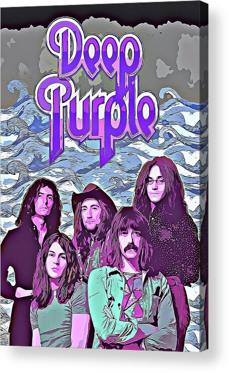 Deep Purple Acrylic Print featuring the mixed media Deep Purple Art Smoke On The Water by The Rocker Chic
