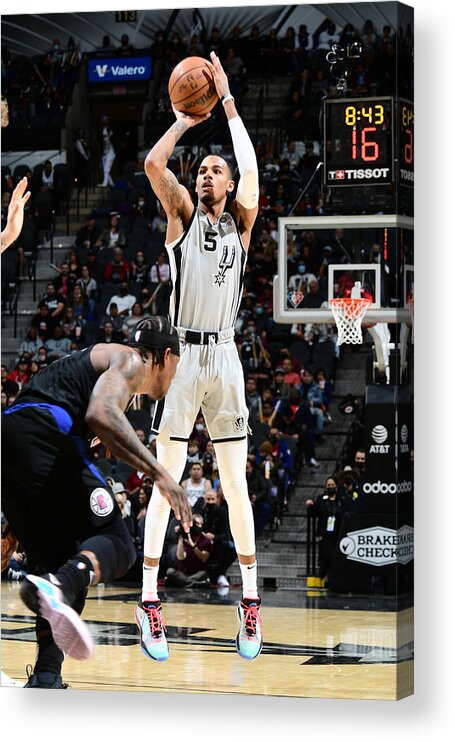 Dejounte Murray Acrylic Print featuring the photograph Dejounte Murray by Michael Gonzales
