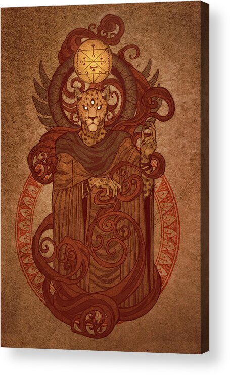 Demon Acrylic Print featuring the drawing Demons of Goetia - Ose by Cambion Art
