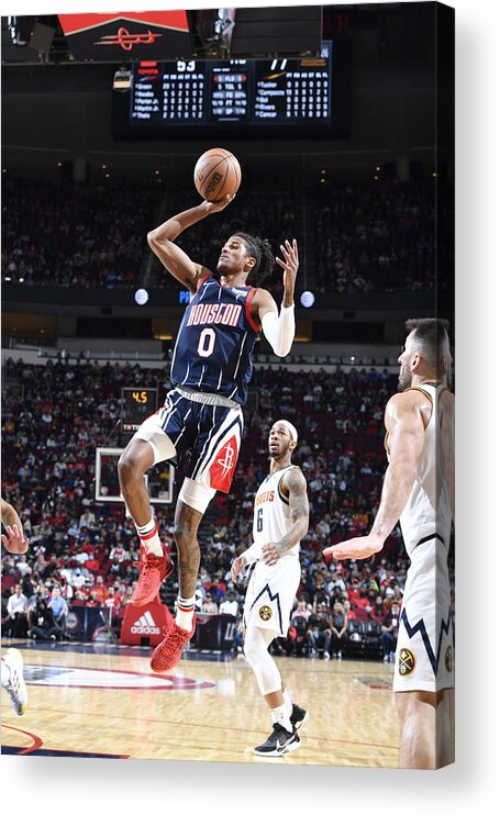 Jalen Green Acrylic Print featuring the photograph Denver Nuggets v Houston Rockets by Logan Riely