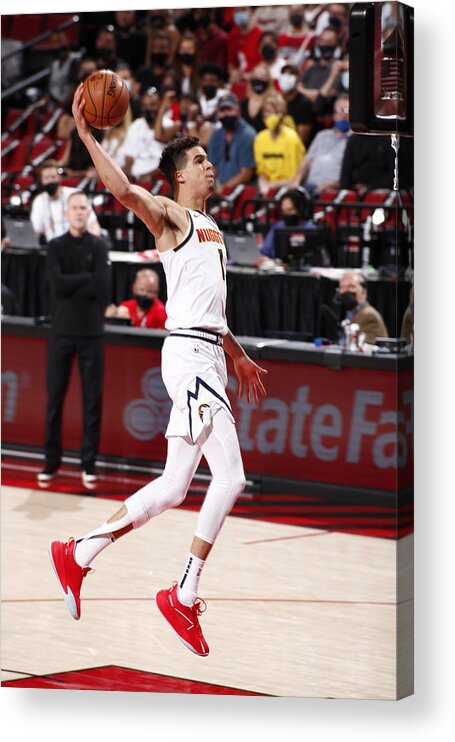 Michael Porter Jr Acrylic Print featuring the photograph Denver Nuggets v Portland Trail Blazers - Game Six by Cameron Browne