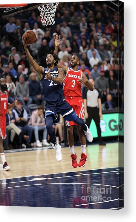 Nba Pro Basketball Acrylic Print featuring the photograph Derrick Rose and Chris Paul by Jordan Johnson