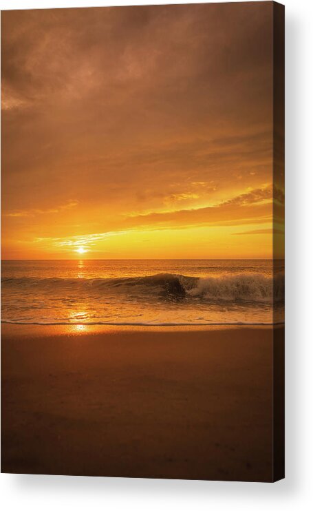 Dewey Beach Acrylic Print featuring the photograph Dewey Beach Sunrise Sand Ocean and Sky by Jason Fink
