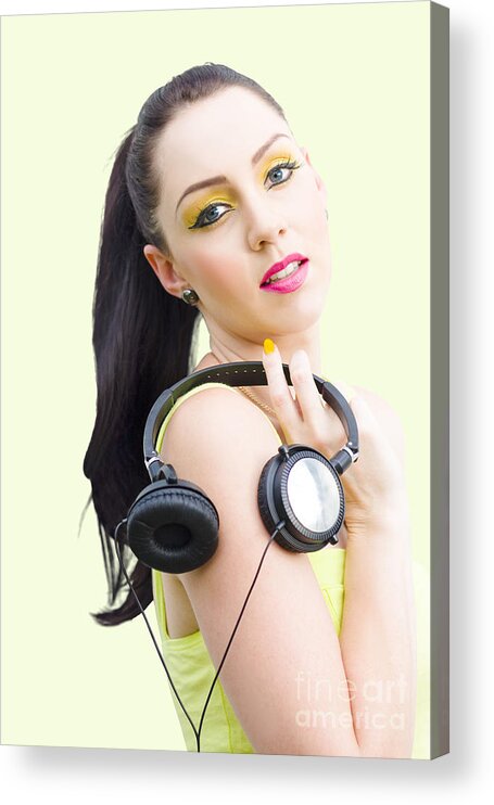 Dj Acrylic Print featuring the photograph DJ Girl by Jorgo Photography