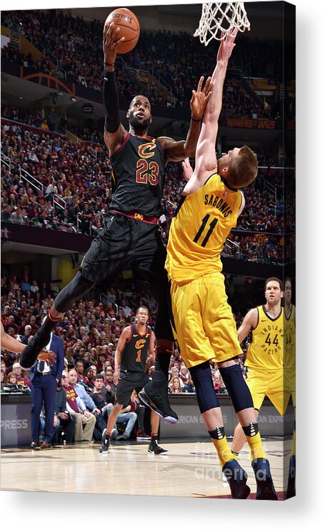 Playoffs Acrylic Print featuring the photograph Domantas Sabonis and Lebron James by David Liam Kyle