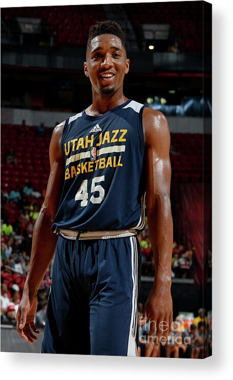 Donovan Mitchell Acrylic Print featuring the photograph Donovan Mitchell by Bart Young