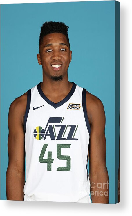 Media Day Acrylic Print featuring the photograph Donovan Mitchell by Nba Photos