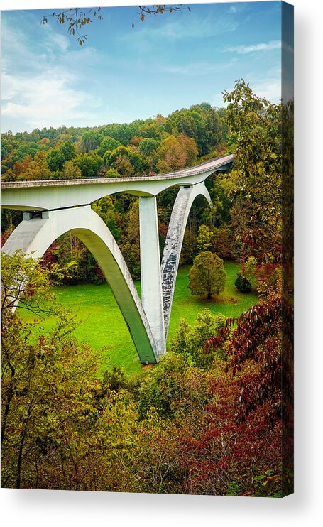 Double Arch Bridge Acrylic Print featuring the mixed media Double Arch Bridge- Photo by Linda Woods by Linda Woods