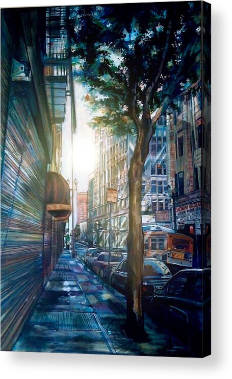  Acrylic Print featuring the painting Downtown by Try Cheatham