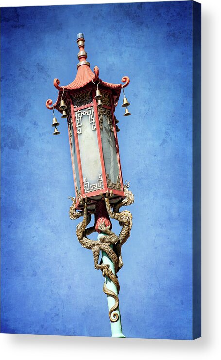 Street Light Acrylic Print featuring the photograph Dragon Lamp Textured by Kelley King