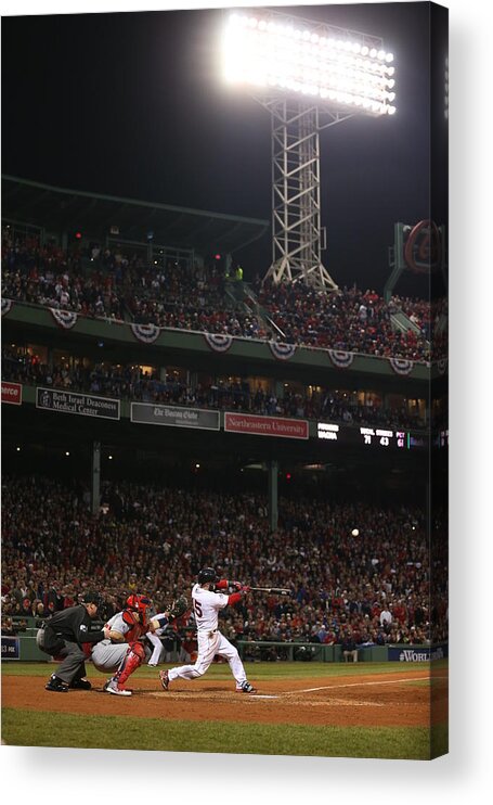 Playoffs Acrylic Print featuring the photograph Dustin Pedroia by Brad Mangin