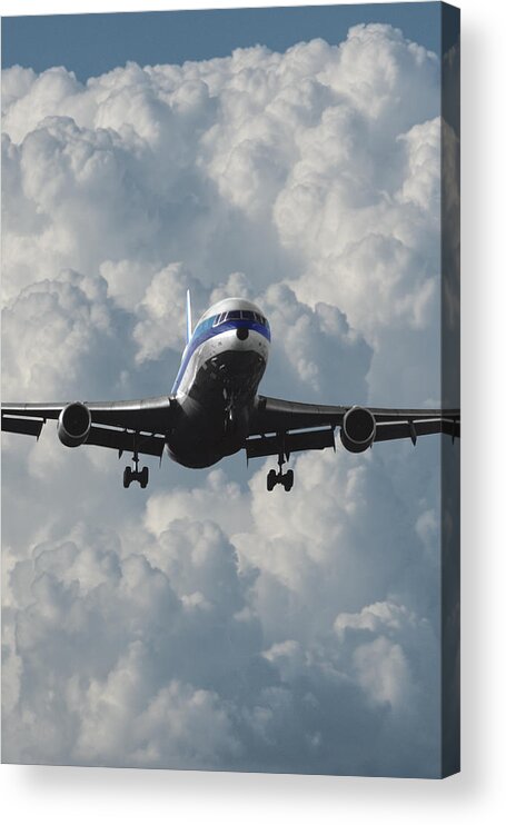 Eastern Airlines Acrylic Print featuring the photograph Eastern L-1011 Landing at Miami by Erik Simonsen