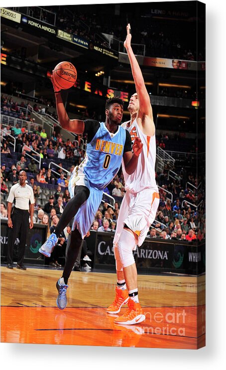 Nba Pro Basketball Acrylic Print featuring the photograph Emmanuel Mudiay by Barry Gossage