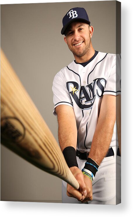 Media Day Acrylic Print featuring the photograph Evan Longoria by Robbie Rogers