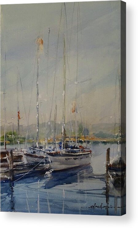 Alameda Acrylic Print featuring the painting Evening in Alameda by Sandra Strohschein