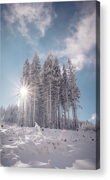 Highlands Acrylic Print featuring the photograph Fairy-tale wilderness covered in snow by Vaclav Sonnek