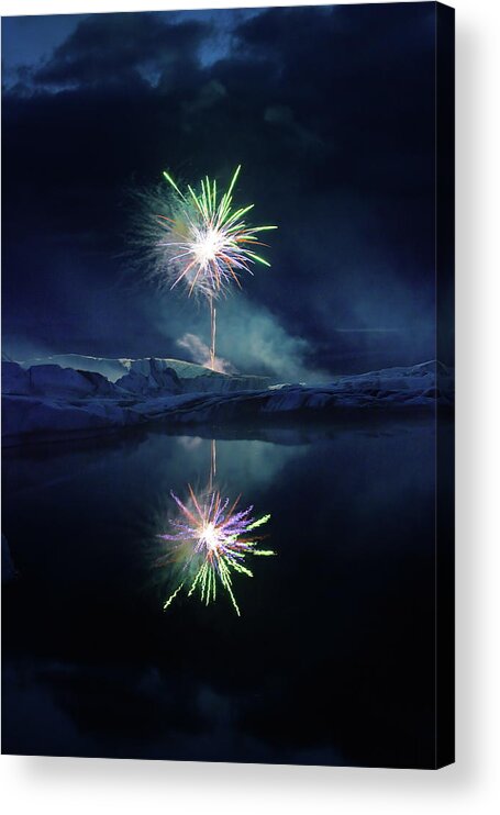 Fireworks Acrylic Print featuring the photograph Fire and ice #2 by Christopher Mathews