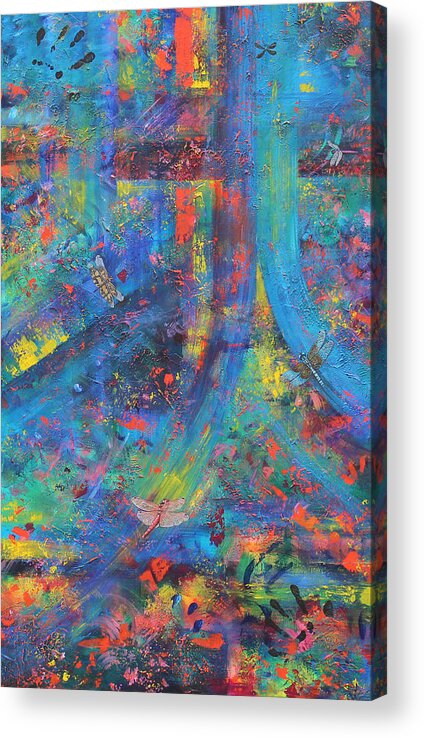 Dragonfly Acrylic Print featuring the painting Final Flight by Pamela Kirkham