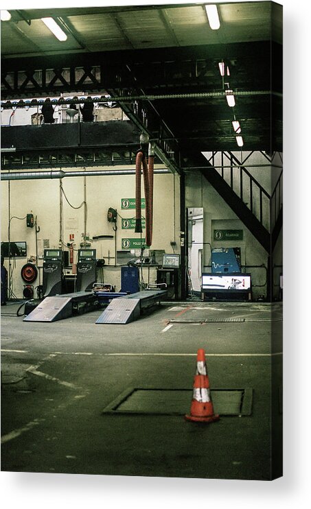 Reparation Acrylic Print featuring the photograph Garage ready to work on some reparation by Barthelemy De Mazenod