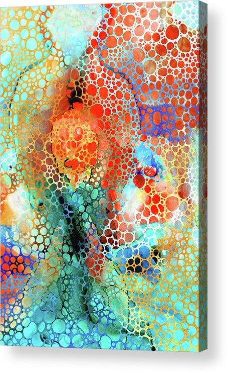 Genie Acrylic Print featuring the painting Genie - Modern Mosaic Art - Sharon Cummings by Sharon Cummings