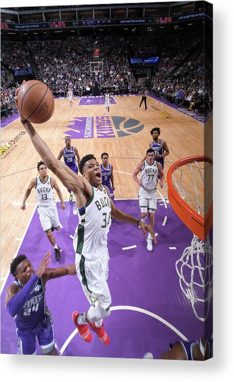 Nba Pro Basketball Acrylic Print featuring the photograph Giannis Antetokounmpo by Rocky Widner
