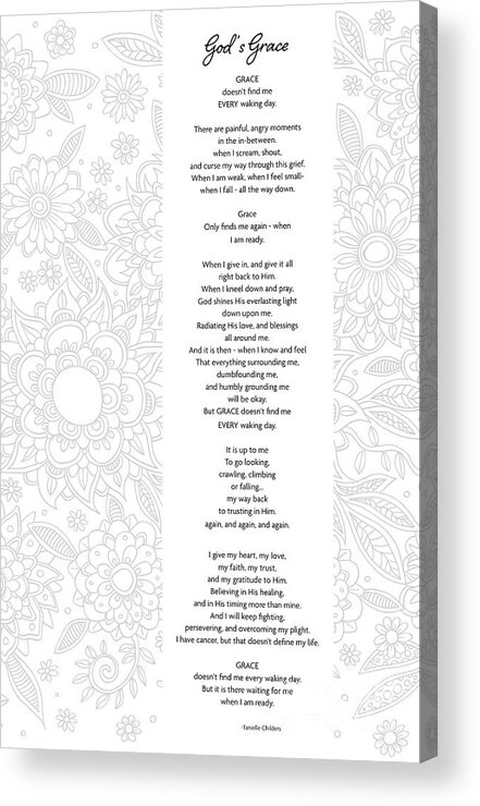 God's Grace Acrylic Print featuring the digital art God's Grace - Poetry by Tanielle Childers