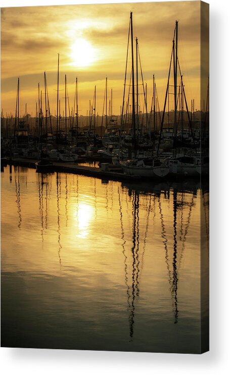 Boat Acrylic Print featuring the photograph Golden Harbor 1 by Ryan Weddle