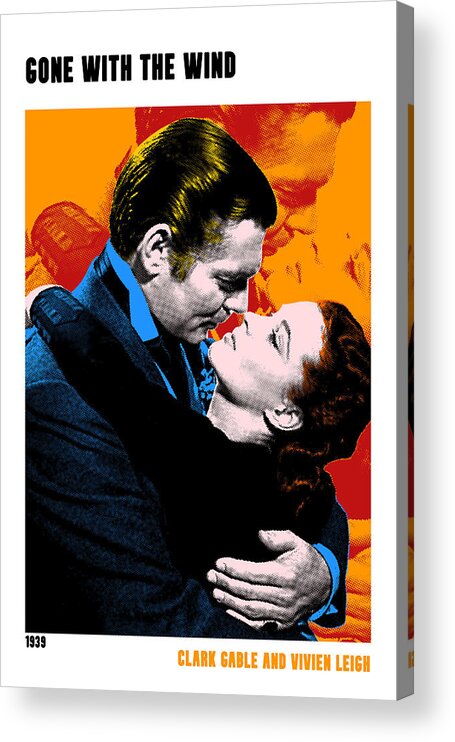 Synopsis Acrylic Print featuring the mixed media ''Gone With the Wind'', 1939-b, movie poster, with synopsis by Movie World Posters