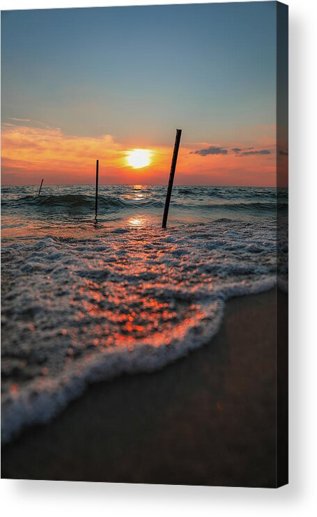 Nature Acrylic Print featuring the photograph Great Lake Sunset by Go and Flow Photos