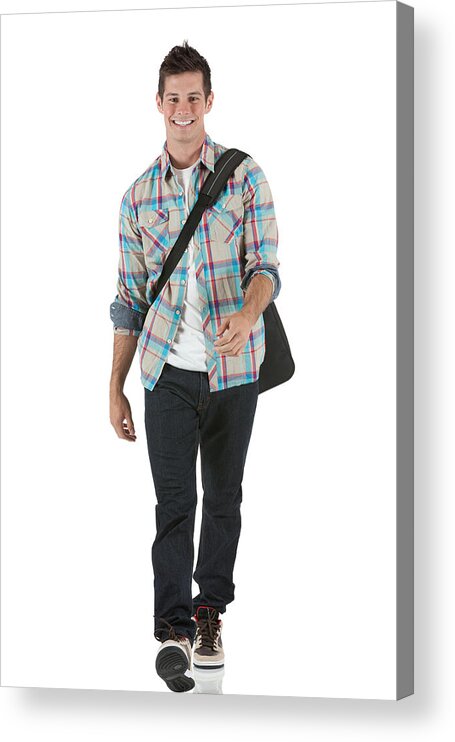 Education Acrylic Print featuring the photograph Happy university student walking by 4x6