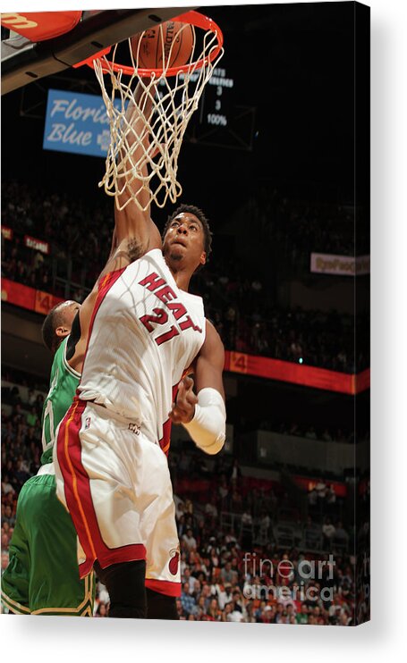 Nba Pro Basketball Acrylic Print featuring the photograph Hassan Whiteside by Oscar Baldizon
