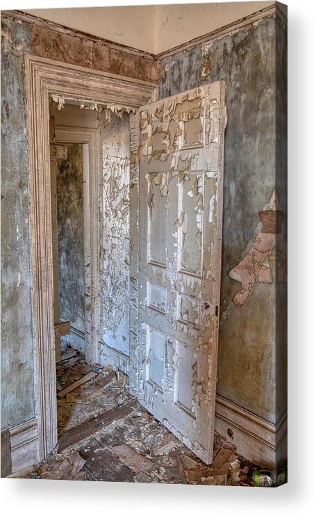 1860 Acrylic Print featuring the photograph Haunted Farm Mansion Door by David Letts