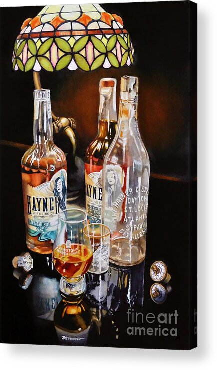 Bourbon Acrylic Print featuring the painting Hayner Whiskey by Jeanette Ferguson