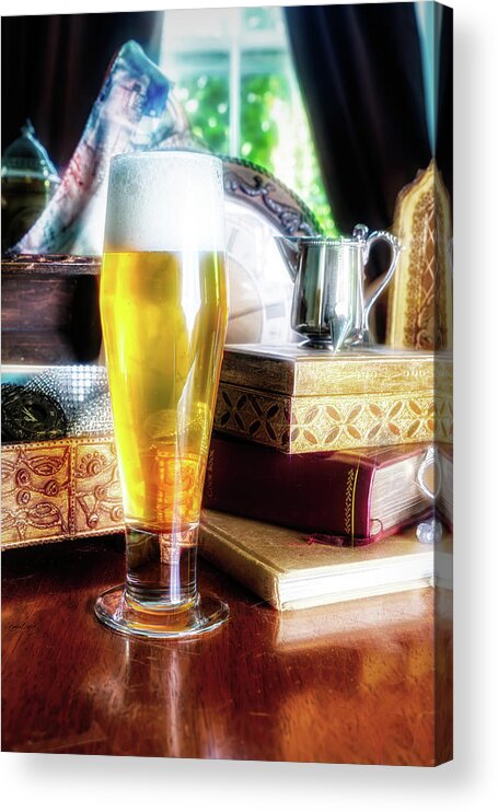 Hefeweizen Gold Acrylic Print featuring the photograph Hefeweizen Gold by Sharon Popek