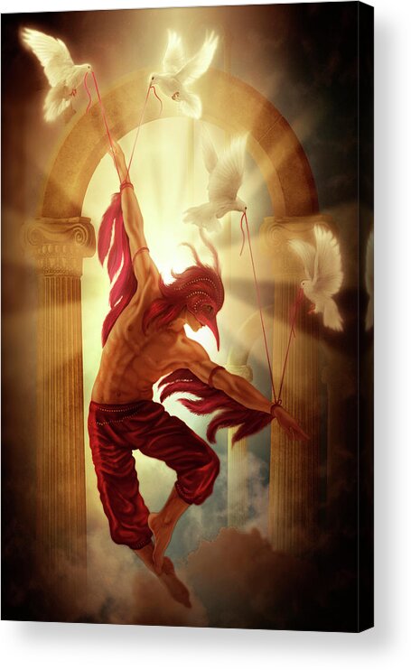  Acrylic Print featuring the digital art Helping Hands Oracle Of Visions by Ciro Marchetti