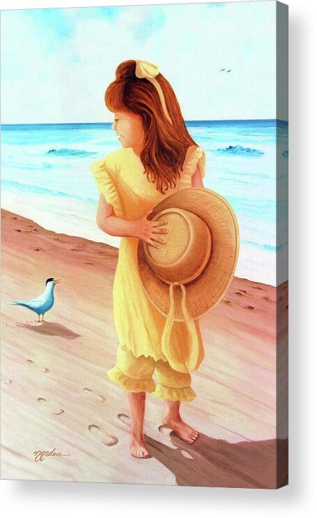 Art For Kids Room Acrylic Print featuring the painting HER TERN -Prints from oil painting by Mary Grden